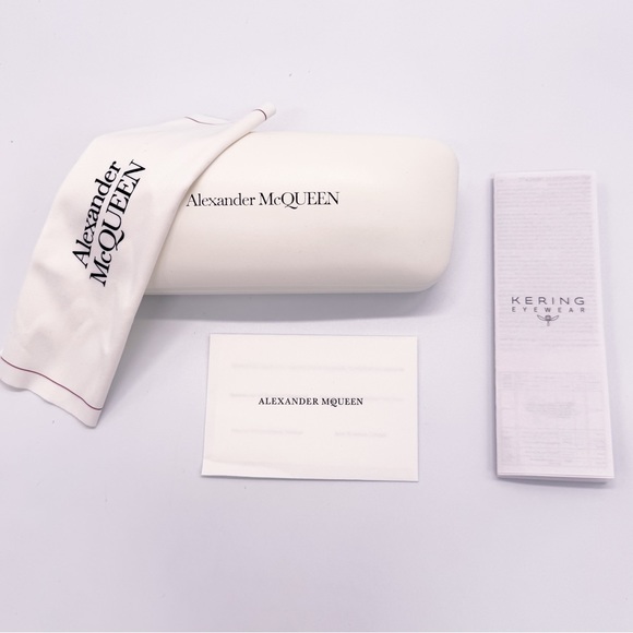 NEW ALEXANDER MCQUEEN AM0330S 002 WOMEN BLACK OVAL SUNGLASSES - Picture 12 of 12